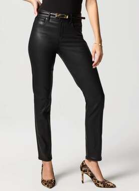 NWT WHBM Skinny High Rise Black Coated Jean Size 8